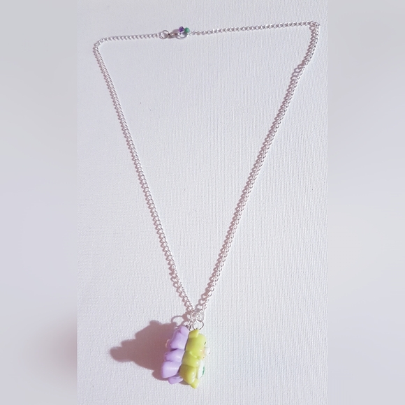 Double the Luck Necklace Handmade Jewelry 2 in 1 Rainbow Clover Bear NEW - Picture 9 of 16